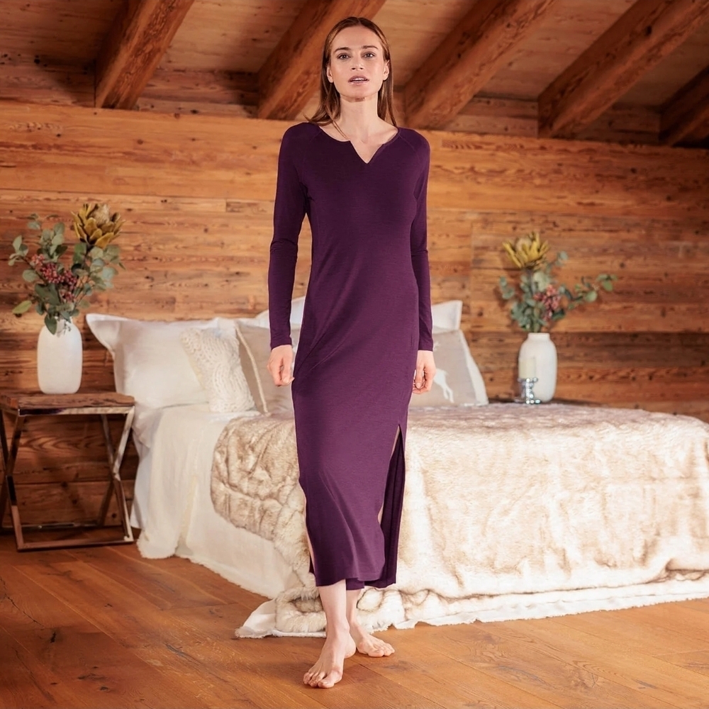 Elegant Purple Long Sleeve Dress